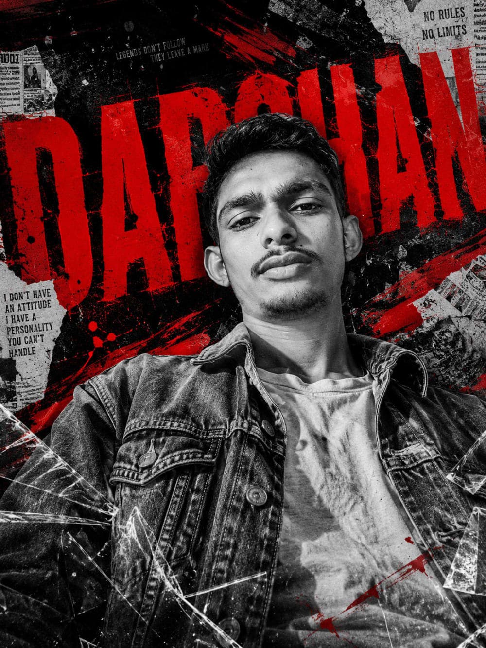 High Contrast Black & White Character Poster